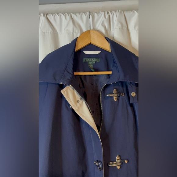 Vtg RALPH LAUREN Navy Blue Short Fireman Clasp Hook Nautical Nylon Jacket Sz 3x - Picture 10 of 13